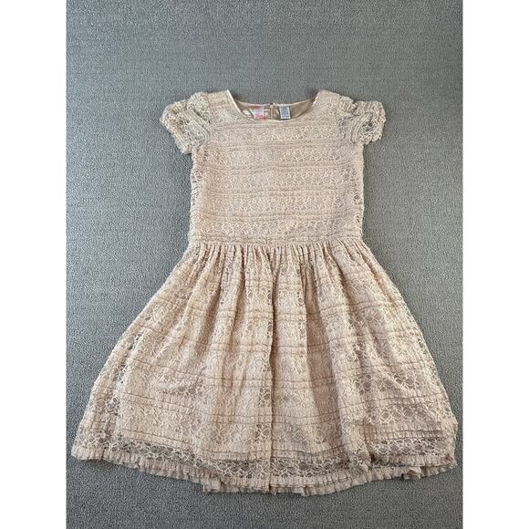 Guess Girls Dress Lace Beige Cottagecore Size 16 - Picture 1 of 7